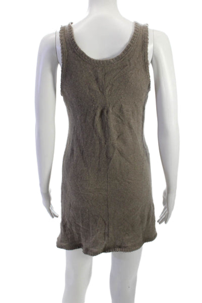 Generra Womens Mini Dress Brown 100% Cashmere V-Neck Sleeveless Pullover Size L