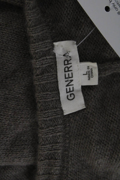 Generra Womens Mini Dress Brown 100% Cashmere V-Neck Sleeveless Pullover Size L