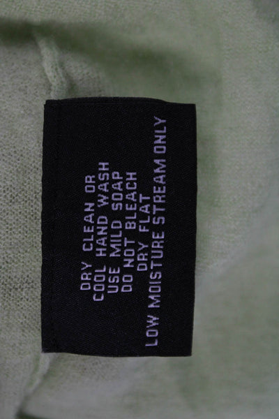 Sutton Cashmere Womens Crew Neck Short Sleeve Pullover Sweater Green Size S