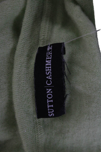 Sutton Cashmere Womens Crew Neck Short Sleeve Pullover Sweater Green Size S