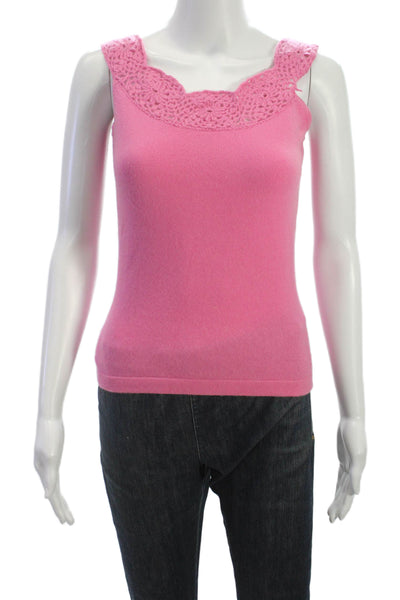 Lilly Pulitzer Women Pink Cashmere Sleeveless Scoop Neck Basic Tank Size XS