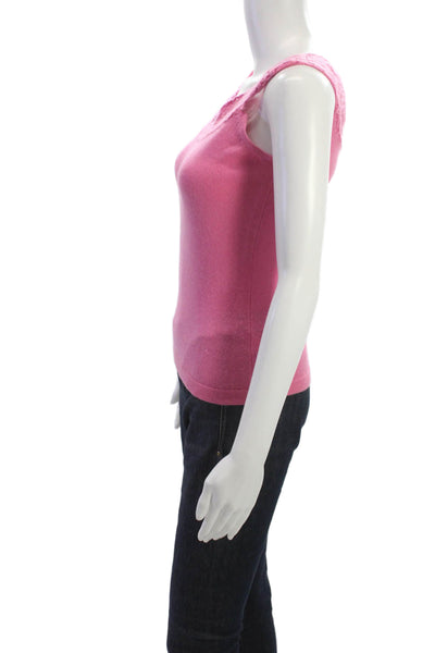 Lilly Pulitzer Women Pink Cashmere Sleeveless Scoop Neck Basic Tank Size XS