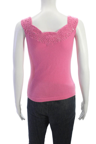 Lilly Pulitzer Women Pink Cashmere Sleeveless Scoop Neck Basic Tank Size XS