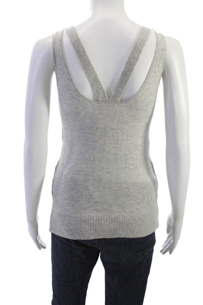 Club Monaco Womens Basic Cashmere V-Neck Sleeveless Tank Gray Size S