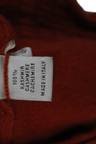 Agnona Women Sleeveless Scoop Neck Cashmere Vest Sweater Orange Size S