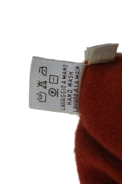 Agnona Women Sleeveless Scoop Neck Cashmere Vest Sweater Orange Size S
