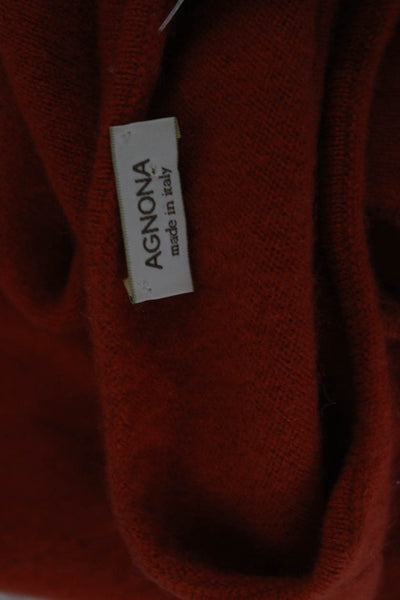 Agnona Women Sleeveless Scoop Neck Cashmere Vest Sweater Orange Size S
