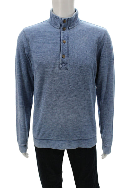 Marine Layer Mens Blue Henley Sweater Long Sleeve 100% Cotton Size L