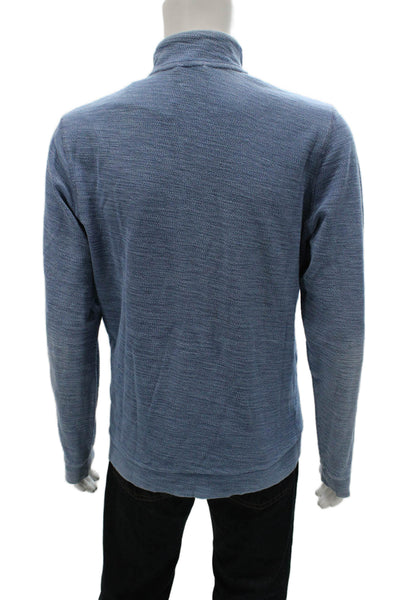 Marine Layer Mens Blue Henley Sweater Long Sleeve 100% Cotton Size L