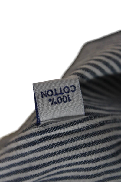 Officine Creative Mens Cotton Striped Long Sleeve Button Down Shirt Blue Size L