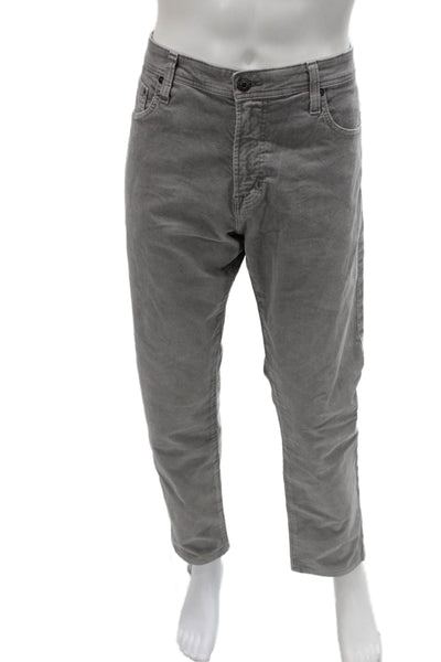AG Adriano Goldschmied Mens Gray Cotton Chino Pants Button Size 36
