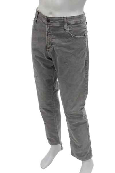 AG Adriano Goldschmied Mens Gray Cotton Chino Pants Button Size 36