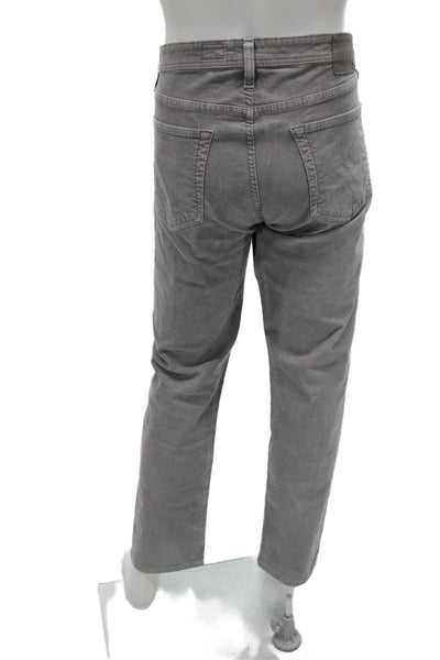 AG Adriano Goldschmied Mens Gray Cotton Chino Pants Button Size 36