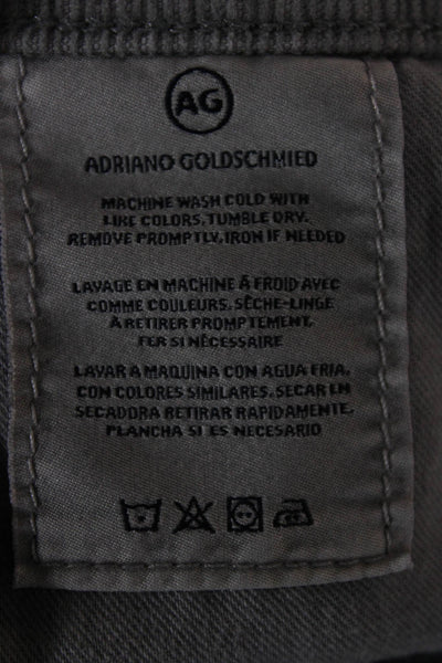 AG Adriano Goldschmied Mens Gray Cotton Chino Pants Button Size 36