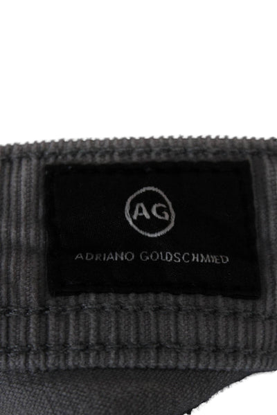 AG Adriano Goldschmied Mens Gray Cotton Chino Pants Button Size 36