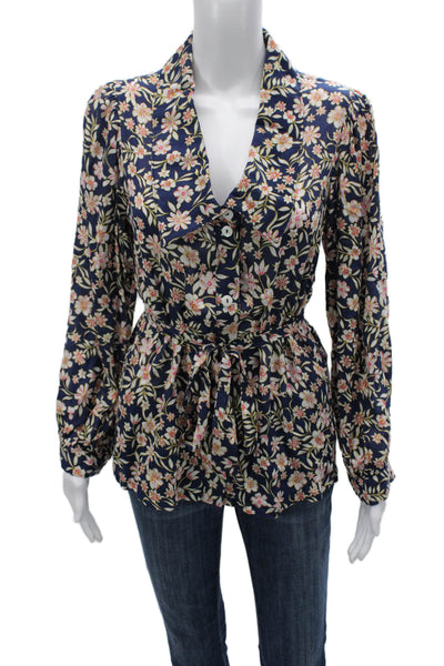 Rachel Pally Womens Multicolor Floral Long Sleeve Blouse Size S