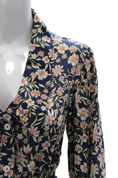 Rachel Pally Womens Multicolor Floral Long Sleeve Blouse Size S