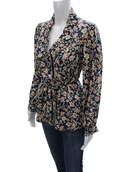 Rachel Pally Womens Multicolor Floral Long Sleeve Blouse Size S