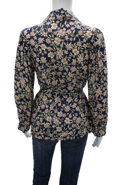 Rachel Pally Womens Multicolor Floral Long Sleeve Blouse Size S