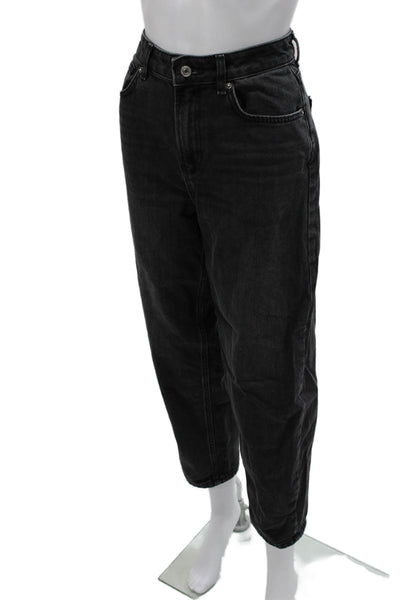 We The Free Women High Waist Black Mom Jeans 28in Inseam 100% Cotton Size 27