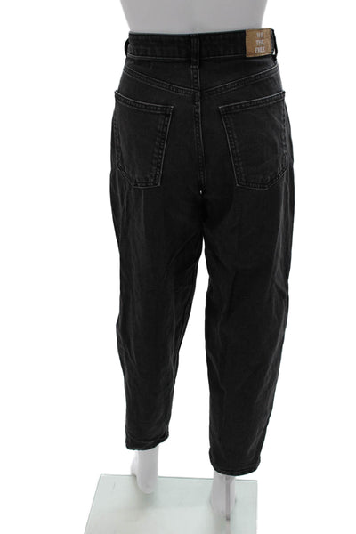 We The Free Women High Waist Black Mom Jeans 28in Inseam 100% Cotton Size 27