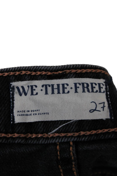 We The Free Women High Waist Black Mom Jeans 28in Inseam 100% Cotton Size 27