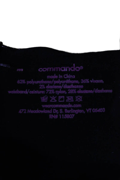 Commando Women Shiny Black Ankle Leggings 62% Polyurethane Size M