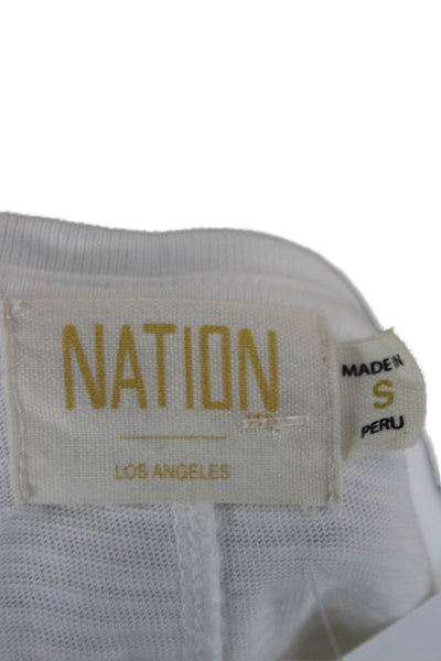 Nation LTD Womens Tank Dress White Cotton Scoop Neck Mid Calf Sleeveless Size S