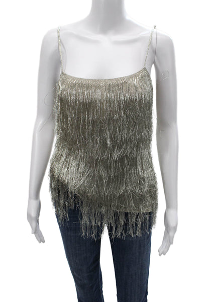 Rachel Zoe Womens Camisole Silver Rayon Scoop Neck Sleeveless Party Size S