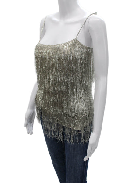 Rachel Zoe Womens Camisole Silver Rayon Scoop Neck Sleeveless Party Size S