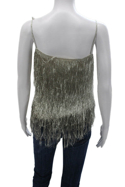 Rachel Zoe Womens Camisole Silver Rayon Scoop Neck Sleeveless Party Size S