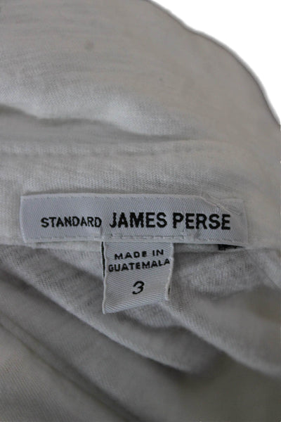 Standard James Perse Womens Collared Basic Polo Short Sleeve White Size 3