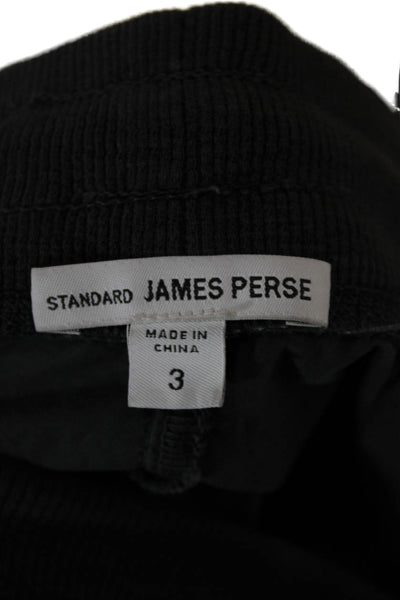 Standard James Perse Womens Joggers Black Cotton Drawstring Size 3