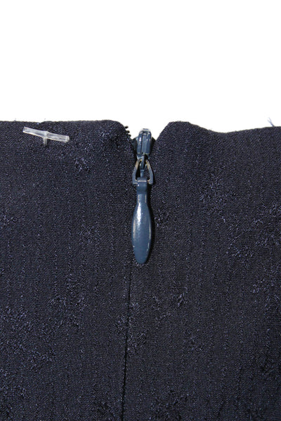 Zac Posen Womens Fit & Flare Silk V-Neck Mid Calf Dress Blue Size 12
