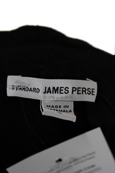 Standard James Perse Womens Shirt Dress Black Collar Button Short Sleeve Size 3