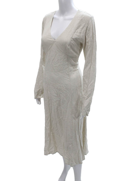 James Perse Womens Sheath Dress Beige Viscose Linen Blend Size 3