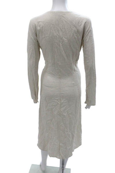 James Perse Womens Sheath Dress Beige Viscose Linen Blend Size 3