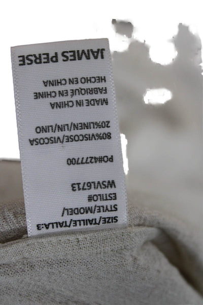 James Perse Womens Sheath Dress Beige Viscose Linen Blend Size 3