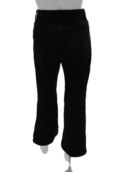 MNG Womens Straight Jeans Black High Rise Cotton Button Size 4