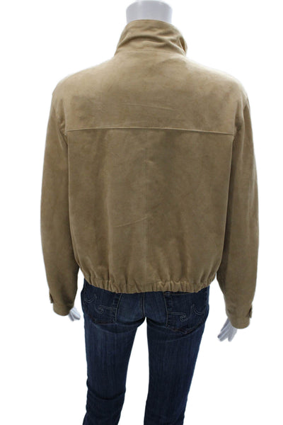 Zara Women Basic Jacket Beige Snap Closure Polyester Long Sleeve Size S