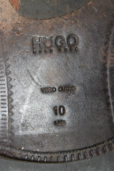 Hugo Hugo Boss Mens Leather Lace Up Oxford Dress Shoes Brown Size 10