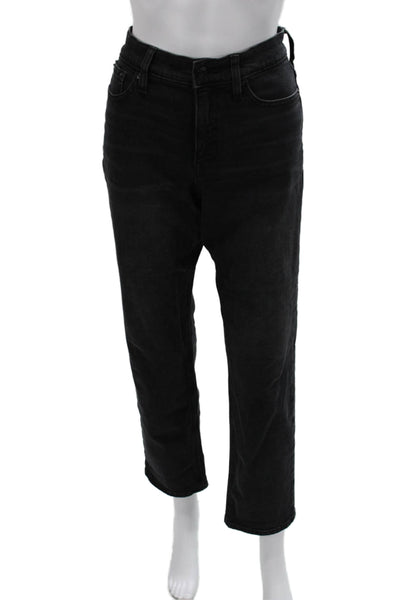 J Crew Women Straight Black Cotton Jeans Button Closure Size 25