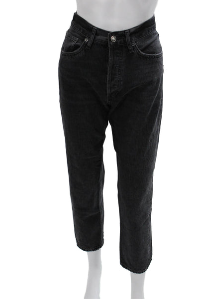 Agolde Womens Straight High Rise Black Jeans Size 25