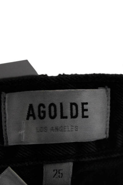 Agolde Womens Straight High Rise Black Jeans Size 25