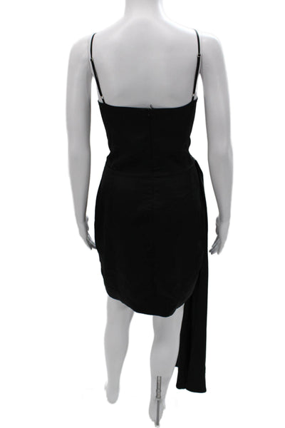 PatBO Womens Mini Dress Black Square Neck Sleeveless Zip Knee Length Size 8