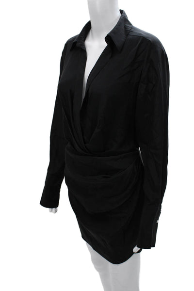 GAUGE81 Women Mini Silk Collared Long Sleeve Button Dress Size S