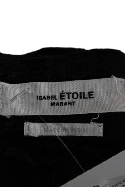 Isabel Marant Etoile Womens Mini Linen Dress Black One Shoulder Size 38