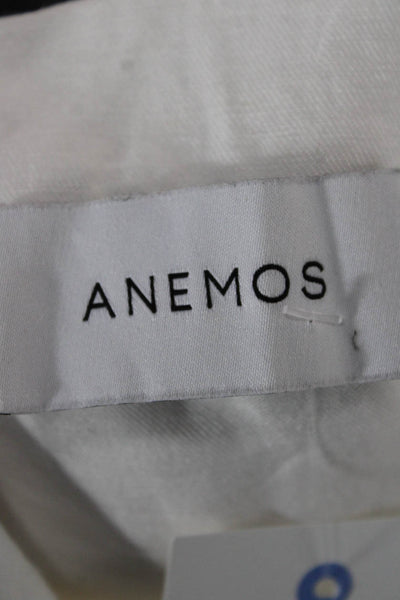 ANEMOS Women White Shirt Dress Collared Long Sleeve Button Up Size M