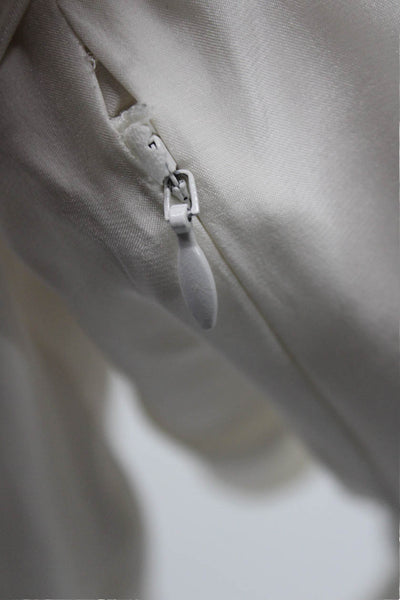 GAUGE81 Women Mini Silk Long Sleeve Knee Length White Dress Size S