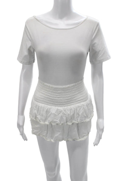 Isabel Marant Etoile Womens White Cotton Mini Skirt Size 36